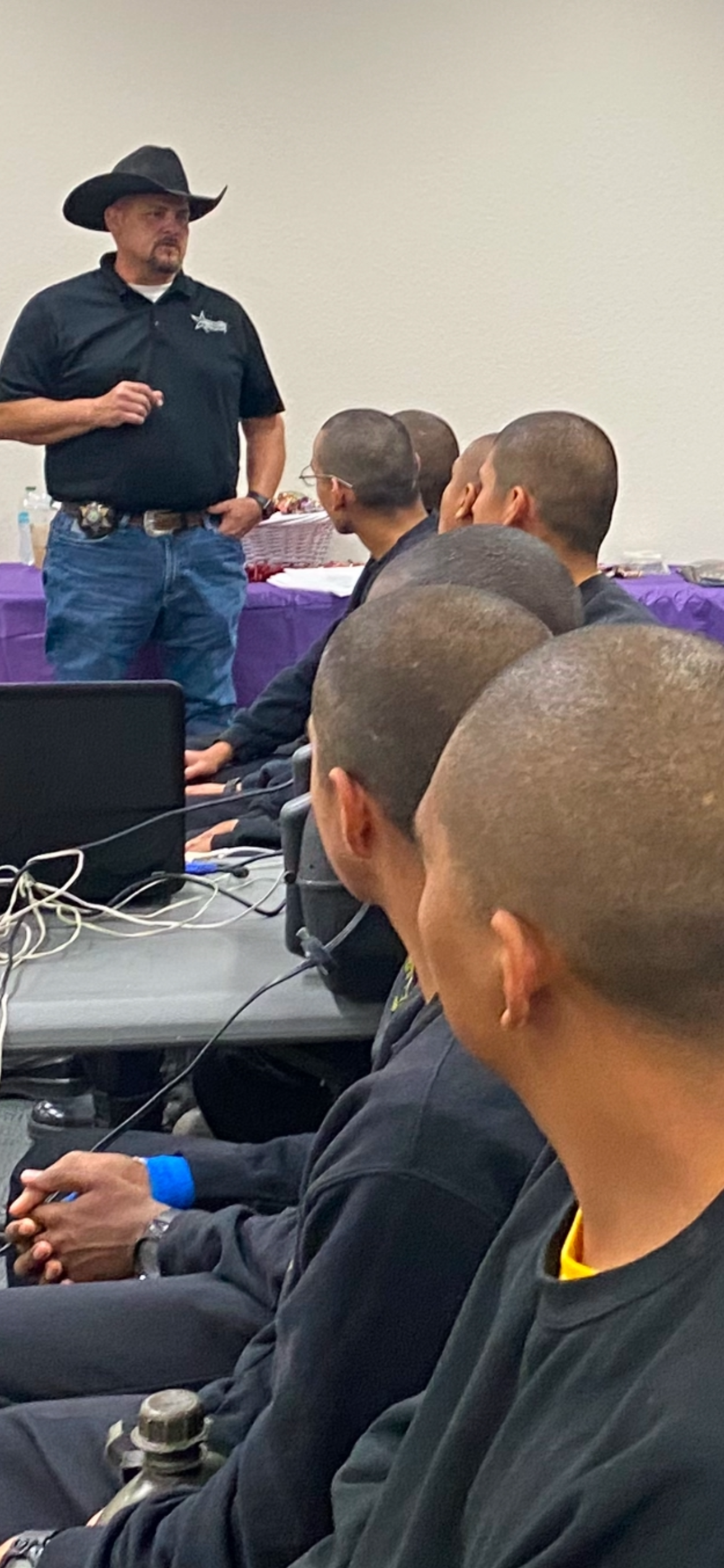 Michael speaking to New Mexico Youth Challenge cadets